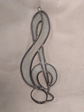 Stained Glass Treble Clef Suncatcher Music Symol Window Hanging Decor